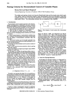 Pairing Criteria for Decentralized Control of Unstable Plants