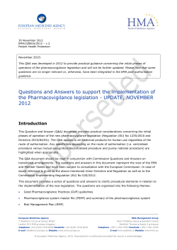 Questions and answers on practical transitional measures for the