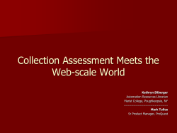 Collection Assessment Meets the Web-scale World