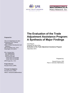 The Evaluation of the Trade Adjustment Assistance Program: A
