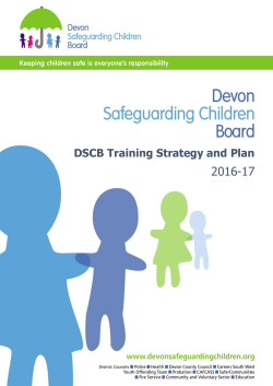 DSCB Training Strategy and Plan - Devon Safeguarding Children
