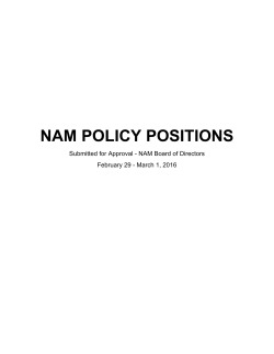 nam policy positions - National Association of Manufacturers