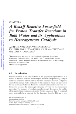 A Reaxff Reactive Force-field for Proton Transfer