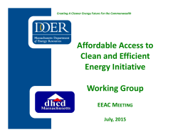 Affordable Access to Clean and Efficient Energy Initiative Working
