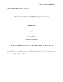 Social-Cognitive Framework A Social