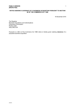 public version [redacted] 1 notice seeking clearance of a business