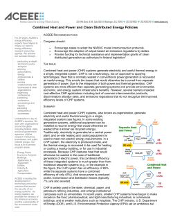Combined Heat and Power and Clean Distributed Energy