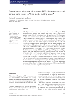 Comparison of adenosine triphosphate (ATP) bioluminescence and