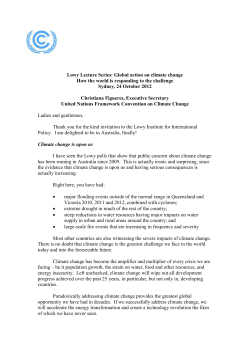 Lowy Lecture Series: Global action on climate change