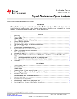 Signal Chain Noise Figure Analysis