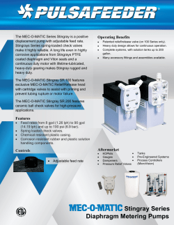 Diaphragm Metering Pumps Stingray Series