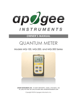 Owner`s Manual - Apogee Instruments