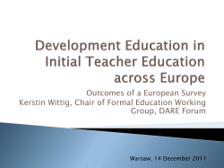 Development Education in Initial Teacher Education across Europe