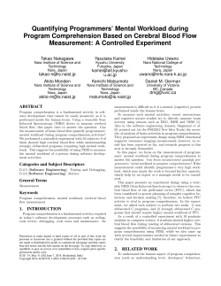 Quantifying Programmers` Mental Workload during Program