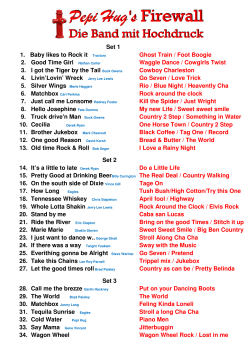 Set 1 1. Baby likes to Rock it Tractors Ghost Train / Foot Boogie 2