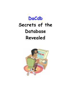 DaCdb Secrets of the Database Revealed