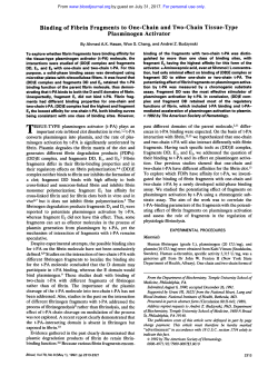 Binding of Fibrin Fragments to One-Chain and Two