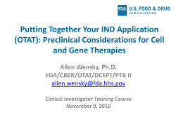How to put Together the IND Application (CBER): CMC - M