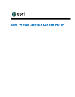 Esri Product Life Cycle Support Policy