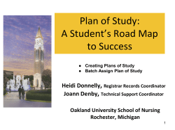 Plan of Study: A Student*s Road Map to Success