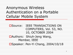 Anonymous Wireless Authentication on a Portable Cellular Mobile