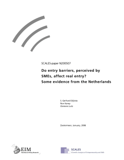 Do entry barriers, perceived by SMEs, affect real entry? Some