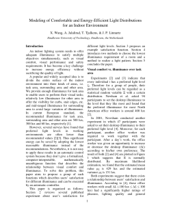 Modeling of Comfortable and Energy-Efficient Light Distributions for