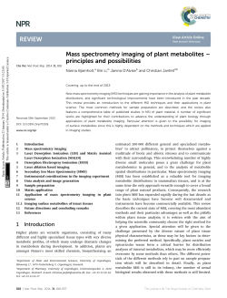 Mass spectrometry imaging of plant metabolites
