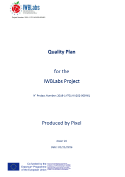 Quality Plan for the IWBLabs Project Produced by Pixel