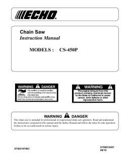 Chain Saw Instruction Manual MODELS : CS-450P