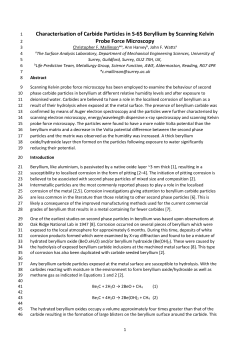 Characterisation of Carbide Particles in S