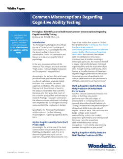 Common Misconceptions Regarding Cognitive Ability