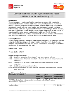 New Brunswick Nutrition for Healthy Living 120 Curriculum