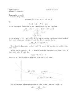 Optimisation Michael Tehranchi Lecture 3