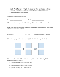 Math Test Review - Topic 16 (Answer Key available online)
