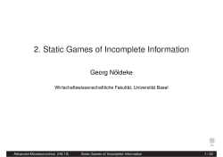 2. Static Games of Incomplete Information