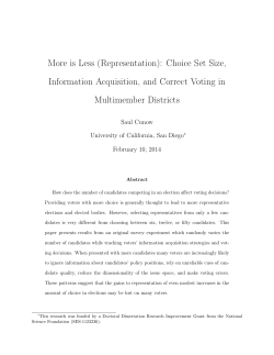 (Representation): Choice Set Size, Information Acquisition, and