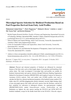Microalgal Species Selection for Biodiesel Production Based