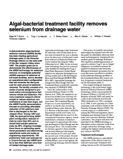 Algal-bacterial treatment facility removes selenium from drainage