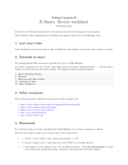 R Basics: Review worksheet