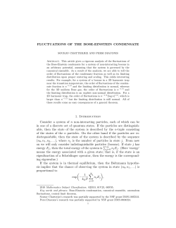 FLUCTUATIONS OF THE BOSE-EINSTEIN CONDENSATE 1