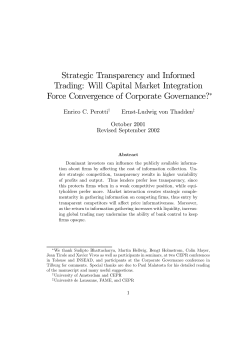 Strategic Transparency and Informed Trading