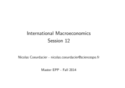 International Macroeconomics Session 12