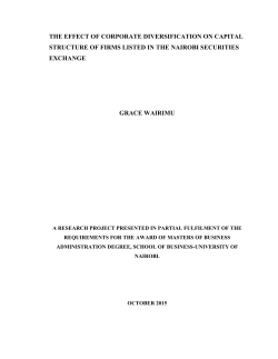 The Effect of Corporate Diversification on Capital Structure of Firms
