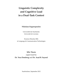 Linguistic Complexity and Cognitive Load in a Dual