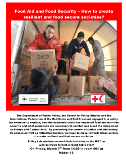 Food Aid and Food Security &ndash; How to create resilient and food