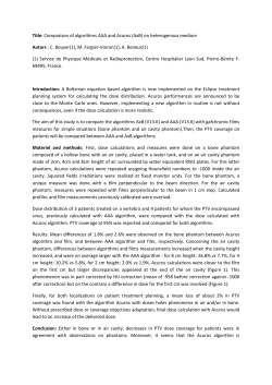 Title: Comparison of algorithms AAA and Acuros (AxB) on