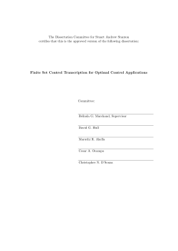 Finite Set Control Transcription for Optimal Control Applications