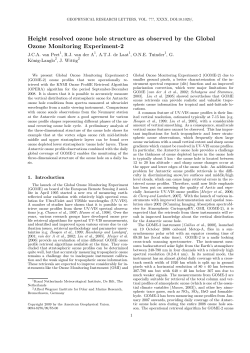 Height resolved ozone hole structure as observed by the Global