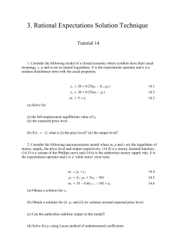 3. Rational Expectations Solution Technique